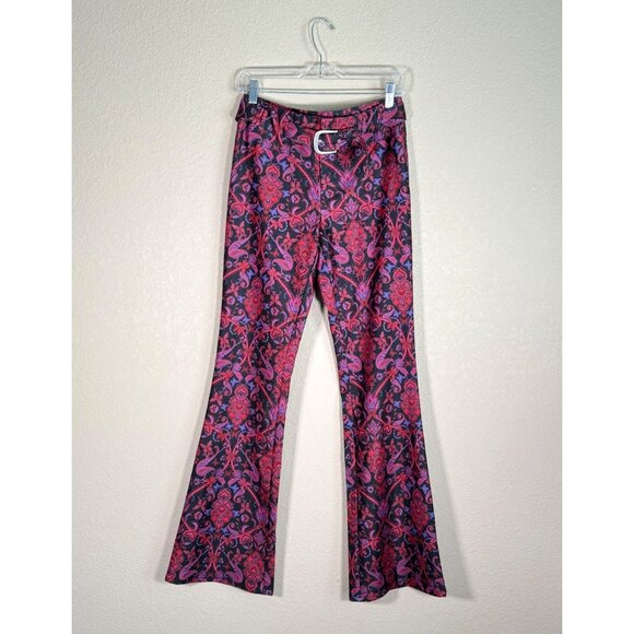 I.AM GIA Butterfly Paisley Flare Leg Stretch Pants - Picture 2 of 9